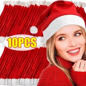 20pcs/ 10Pcs Santa Hat Christmas Hat Non-woven Santa Claus Party Decoration Gifts Caps