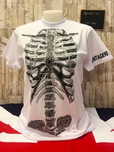 เสื้อยืดคอกลมแขนสั้นสกรีนแขนสกรีนลายวินเทจลายเท่ๆชายหญิงใส่ได้