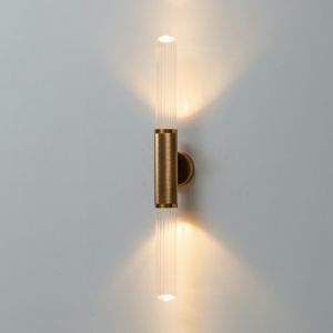 Trendy wall lamp metal and glass with double lighting - Hita