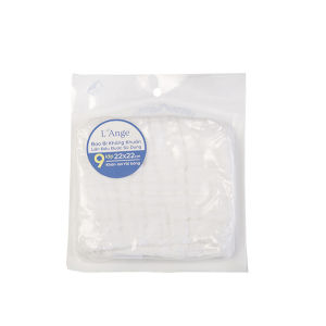 LAnge Khăn sữa/Khăn lót đầu/Khăn lau mặt/Khăn yếm vải bông 9 lớp 22x22cm (set 1 cái)