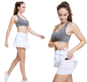 ผู้หญิงกระโปรงเทนนิสจีบกระโปรงเล่นกอล์ฟพร้อมกระเป๋าทีมแบดมินตันเกมหญิงแข็งแรงกระโปรงวิ่งออกกำลังกายเทนนิสSkortsกีฬา