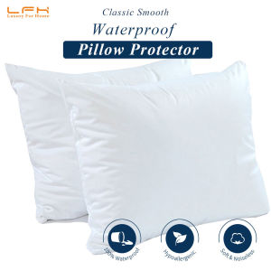Pillow Protector Case with Zipper Set of 2 Smooth Waterproof Pillow Case Queen 21x31inch Bedbug Proof