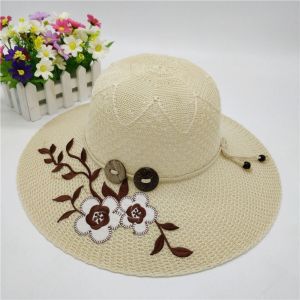 MIRELINA Flower Printed Womens Sun Hat UV Protection Wide Brim Straw Hat Fashion Lightweight Fishermans Hat Summer Outdoor