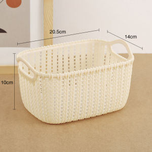 Spring Home ตะกร้าใส่ของ ตะกร้าเก็บ หวายเทียม อเนกประสงค์ พลาสติกหนา กลวง ครัว ขนม ห้องน้ํา