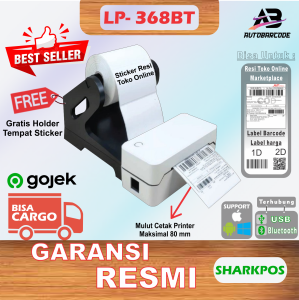 Printer Barcode Sharkpos LP-368BT Bluetooth Label Resi 80MM Sticker Thermal GAP LP 368 BT LP368BT