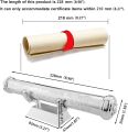 Marriage Certificate Holder and Base Set, Silver-Plated Zinc Alloy Wedding Certificates Holder with Stand Certificate Storage Tube Certificate Collection Tube Anniversary Gift Newlywed Gift. 