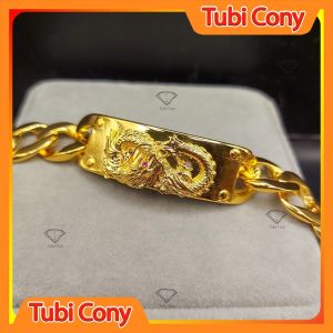 Lắc tay nam chạm rồng đốt xích L2811-251-QCKT - Tubi Cony - Mạnh Mẽ - Không Kị Nước