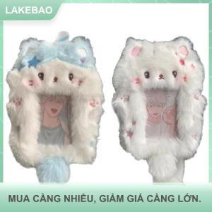 【LAKEBAO】 Dễ thương Mèo mèo con thỏ sang trọng chủ thẻ photocard trường hợp túi Keyring Mặt dây chuyền hình ảnh thần tượng bảo vệ Bìa sinh viên chủ thẻ quà tặng
