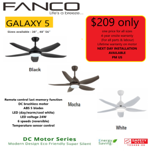 💥NEW MODEL LAUNCH💥FANCO GALAXY 5 ☄️ CELLING FAN ONE PRICE FOR ALL SIZES 38|48|56 inches 🛠️PM FOR FAST QUOTE NEXT DAY INSTALLATION🛠️ LOCAL STOCK FAST SHIPPING🌟GOOD REVIEWS🌟