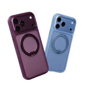 360° Rotatable Ring Kickstand Matte Shockproof Case for iPhone 18Promax 18Pro 17Pro For Magsafe Protective Back Cover