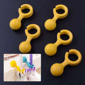 5 Pcs Yellow Portable Easy To Use Clip On Desk Or Table Rest Walking Stick Holder Shelf