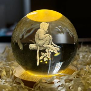 { Xả Hàng } Quả Cầu Pha Lê 3D Phát Sáng Hình 12 Con Giáp Đèn Ngủ Decor Trang Trí Ban Đêm Quà Tặng Người Yêu Sinh Nhật