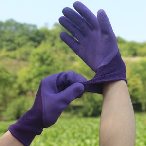 DECALI 4Pairs Latex Material Gardening Gloves Prick-proof Design Permeable Fabric Prick-proof Gloves Outdoor Activities Protective Layer Permeable Gloves Home Labor