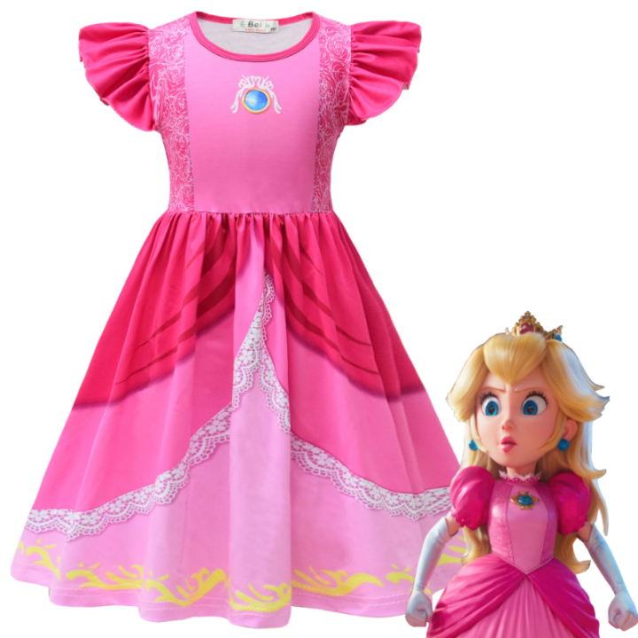 MAVLLY Girls Dress Peach Costume Princess Dress Halloween Children ...