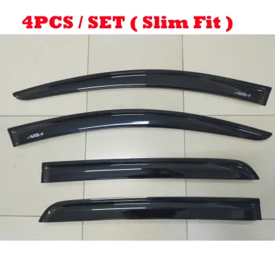1set 4door Perodua Axia MUGEN Door Visor Air Press Window Cover Rain Guard Protector Accessories Kening Sisi Pintu Kereta