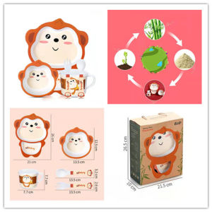 🌹สินค้าพร้อมส่งที่ไทย🌹จานเยื่อไผ่ลายใหม่ 3D  ปลอดภัยสำหรับเด็ก ผลิตจากวัตถุดิบธรรมชาติ