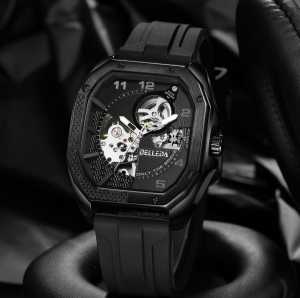Jam tangan pria Belleda 9528 Rubber Sakelton Otomatis Anti Air Terbaru Watches