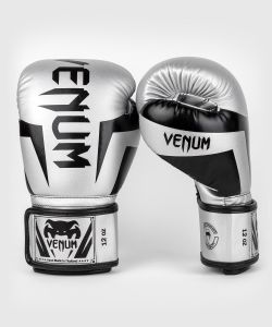 Venum Elite Boxing Gloves - Silver/Black
