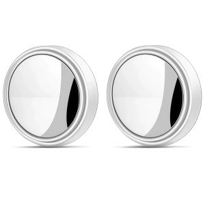 2PCS Automotive Reversing Small Round Mirror 360 Degree Wide-angle Adjustable Rotating Mirror Round