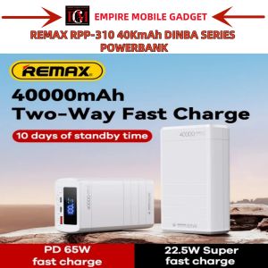 REMAX RPP-310 40000mAh DINBA SERIES PD65W + QC22.5W FAST CHARGE POWERBANK