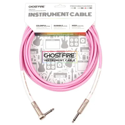 GHOSTFIRE 18.6-Foot Angled Instrument Cable High Performance Cable for Electric Guitar Bass Guitar and Pro Audio