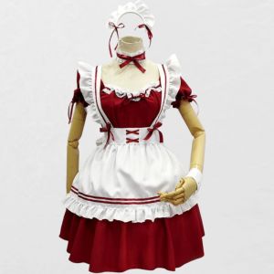 cos Sweet maid outfit red little sweetheart maid uniform Lolita Dress suit womens clothing Honkai Impact 3rd cos Clothing