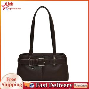 [Ueb]กระเป๋าสะพายไหล่ผู้หญิงหนัง PU ดีไซน์ทันสมัย พร้อมสายสะพายข้างและหูจับสำหรับลุคสบายๆในสีชมพูหรือดำ