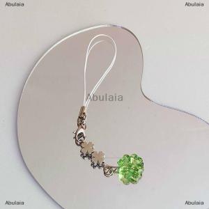 [COD] Abulaia ห่วงโซ่ลูกปัดที่ทำด้วยมือรูปใบไม้สี่ใบพวงกุญแจหลากสี CCD จี้ตกแต่งโทรศัพท์มือถืออุปกรณ์เสริมเสน่ห์