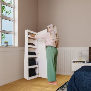 Kaca Lemari Tas Standing Mirror Aestetic  - Lemari Tas Minimalis Cermin Berdiri dengan Lampu LED