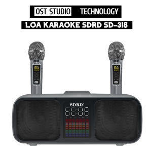 Loa Karaoke Bluetooth SD318 Âm Thanh Sống Động Phiên Bản Cao Cấp. Loa SD-318 Tặng Kèm 2 Micro Không Dây Có Màn Hình LCD