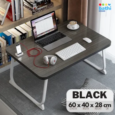 Meja Lipat Belajar Laci Stand Buku Cup Holder 60cm Portable Laptop Foldable Bed Table BATHI-BO60
