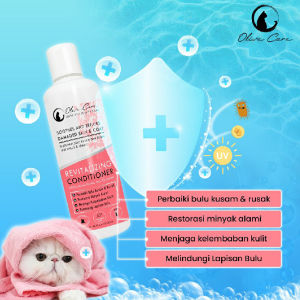 Olive Care Shampo Kucing Revitalizing CONDITIONER 60 ml untuk Bulu Kusam Rusak Kering Rontok Cat Anak Kitten Shampoo Sampo Anti Kusut Harum Wangi Putih Halus 60ml