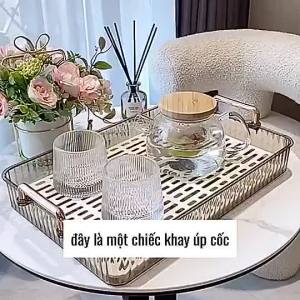 Khay úp cốc Fenmart khay trà nhựa acrylic cao cấp chịu nhiệt vệ sinh dễ dàng sử dụng phòng khách