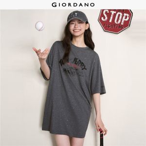 Giordano Women Tom & Jerry print glitter t-shirt dress Free Shipping 18466613