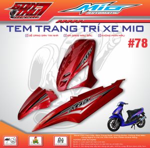 Tem trang trí xe máy Mio #78 - Đẹp dáng chân thật - Sắc màu mạnh mẽ - Không phai màu
