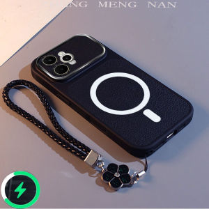 Suitable For Realme 15 5G Realme 15T 5G New Lychee Patterned Leather 3D Magnetic Suction Ring+Hand Rope Anti Fall Shell