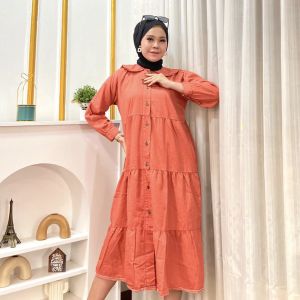MIDI DRESS URAGIRI SHOFT JEANS IMPORT PREMIUM DRESS WANITA TERBARU GAMIS MUSLIM MIDI DRESS BAJU LEBARAN BEST SELLER BY TRENDY / COD