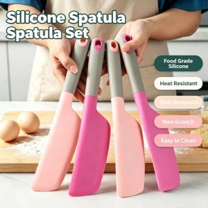 Silicone Spatula Non Stick Heat Resistant BPA Free Kitchen Utensil for Baking Cooking Scraping