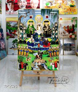 Tranh phòng thờ Tứ Phủ công đồng khung tranh Bà Chúa xứ tráng gương treo tường 1