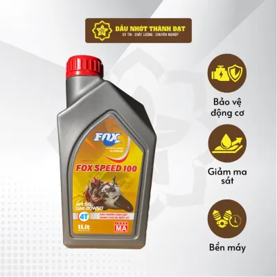 Dầu Nhờn Cao Cấp Xe Máy 4T Fox Speed 100 1L. Bảo Vệ Động Cơ Vượt Trội