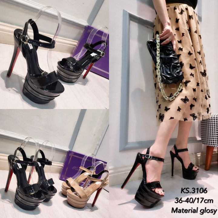 Sepatu Heels wanita code 3106 tinggi hak 17 cm Lazada Indonesia