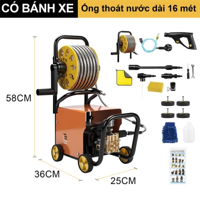 Máy rửa xe cao áp 100barmáy rửa xe công nghiệp Chính Hãng 2850Wrửa xetắm cho động vậttưới câyv.