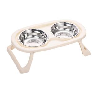 Đôi bát con Chó Giá đựng khay ăn cho thú cưng chống rung thép không gỉ Pet feeders cao Bát cho chó ăn đứng