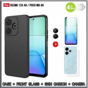 Paket 4in1 Case Xiaomi Redmi 13x 4G 12 4G 9 4G Soft Case Casing Slim Matte Free TG Layar + Camera + Garskin