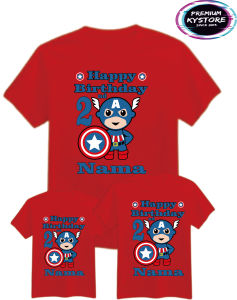 Kaos Ulang Tahun Family Anak dan dewasa Superhero - Katun combad 30s