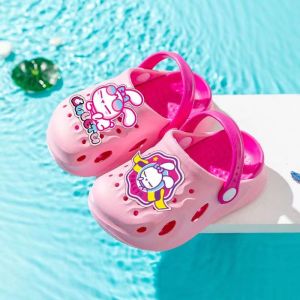 Kids Cute Clog Sandals With Jibbitz Rubber Beach Slipper For Girls Slip On Lightweight Hold Shoes For Boys