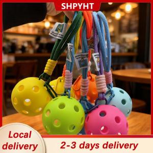 [COD] SHPYHT Local delivery Ship within 24 hours Creative Pickleball Racket Metal Keychain Colorful Hollow Golf Ball Keychains Dink Ball Fans Party Gift Bag Pendant