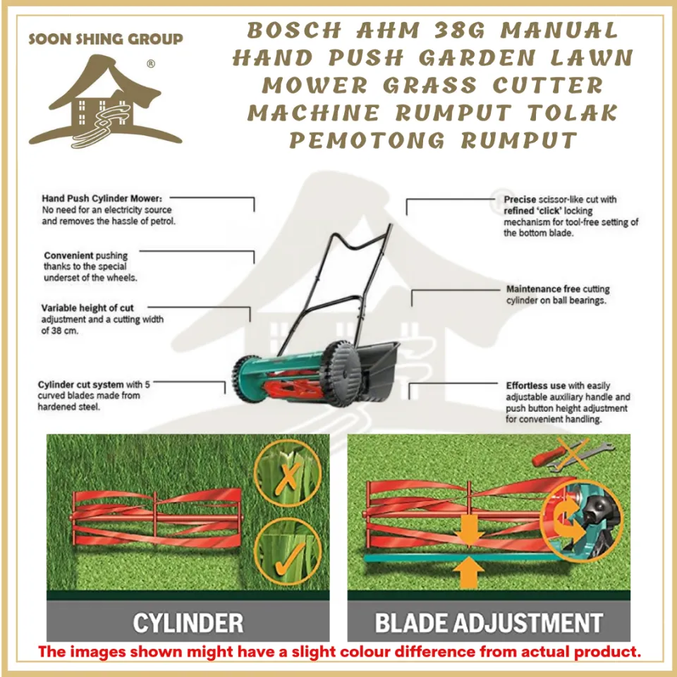 Bosch Manual Lawn Bosch Ahm 38 G Adjust Height BOSCH AHM 38G