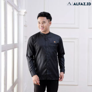 Alfaz - Koko Lengan Panjang Polos Warna Hitam Pria Dewasa