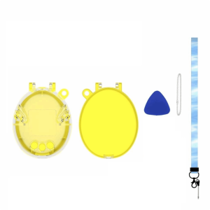 MINIFELE 262 Clear Design Protective Case Anti Scratch Smooth Edges Crystal Game Shell  with Hanging Strap Transparent Cover For Tamagotchi Original GEN3